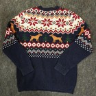 Old Navy Kids Christmas Sweater Navy Blue Fair Isle Dog Snowflake 5t
