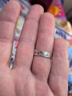 Fred Harvey Era Green Turquoise Sterling Ring With Stamp Work