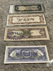 Set Of Japanese Occupation Notes Philippines 1000  100  10  1 Peso  Wwii