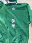 Nike Boys Size Lg Green Full Zip Hoodie Basketball Ball For All Logo On Back Nwt