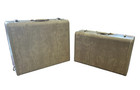 Vintage 1950s Samsonite Shwayder Brothers Marble Cream Suitcase Luggage 2 Pc Set