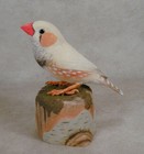 Zebra Finch Original Bird Wood Carving