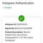 Macklin Celebrini Autographed Auto Signed 8x10 Photo San Jose Sharks Fanatics