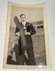 Rare Antique Vintage American Young Man Cool Model Airplane Snapshot Photo  Us