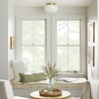 Milk Glass Flush Mount Celling Light Brass Finish - Hearth   Hand