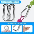 30 Pack M4 Mini Carabiner Clips  1 57 Inch Spring-loaded Snap Hooks For Outdoor