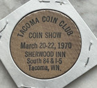 1970 Tacoma Coin Club Wooden Nickel Token - B11