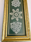 Five Pieces Of Small - Hand Tatted - Doily Samplers - Mounted In Lovely Frame