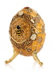 Keren Kopal Honeycomb Bee Egg  Trinket Box Decorated With  Austrian Crystals