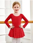 Size 8y - 9y Red Arshiner Ballet Leotard With Chiffon Skirt  Crisscross Back
