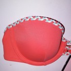 Victoria Secret Swim Bikini Top 32b Orange Braided Trim Strapless Bandeau New