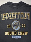 Led Zeppelin Sound Crew 1977 Yellow Logo Medium Liquid Blue T Shirt