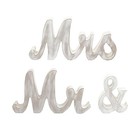 White Glittered Wooden Mr   Mrs Freestanding Wedding Table Display Signs Party