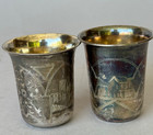 Pair 2   1893 Imperial Russian Kiddush Cups 84 Silver  81g