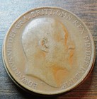 1909 Great Britain Uk Large Penny Edward Vii