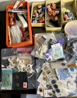 Vintage Lot Of Sewing Notions Thread Buttons Elastic Cutters Needles Pins