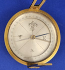 Antique Brass Surveyor s Pocket Compass Functioning Needle Lock Original Case