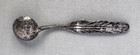Vintage 800 Silver Feather Handle Salt Spoon a373