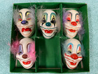 Vintage Mardi Gras Ceramic Hand Painted Matte Clown Face 3  Wall Mask  lot Of 5 