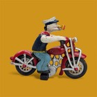 Vtg Popeye On Harley Davidson Patrol Motorcycle Cast Iron Antique Finish