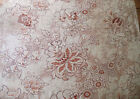Antique French Large Scale Floral Cotton Fabric   Mauve Purple Terra Cotta Gray