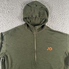 First Lite Chama Merino Wool Hoodie Men   s Size Xl Green Half Zip Hunting