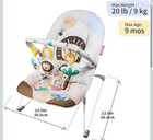 Baby Bouncer Seat Infant Non-slip Feet 3-point Harness For 0-9 Months Up To 20lb