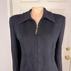 St  John Basics Womens Jacket 10  Blazer Santana Knit Designer Vintage Navy H3-4