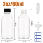 2 Oz  60ml  50 Pack Leak-proof Clear Glass Boston Round Bottles With Lids
