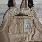 Vtg Carhartt Men s Brown Canvas Double Knee Bib 102776-211 Overalls Size 38x30