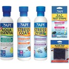 Aquarium Water Treatment Kit Detoxifier Stress Relief Test Strips Algae Pad New