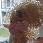 Ty Beanie Kids Sassy Star Plush Doll Heart Tag Blonde Curly Hair Blue Pants