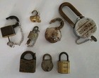Antique vintage Padlock Lot Of  8   Most Have Keys 