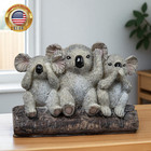 3 Wise Koalas Statue Set - 3 In 1 Resin Koalas - Hear No Evil See No Evil Speak
