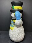 Vintage Ceramic Snowman Frosty Mold 13    Top Hat Candy Cane Scarf Hand Painted