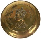 Coronation Of Elizabeth Ii Commemorative Brass Plate  1953