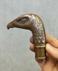 Victorian Antique Bronze Hand Carved Eagle Statues Cane Walking Stick Head  