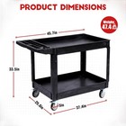 25 37 Inch Heavy Duty Service Polypropylene Utility Cart Tools Organizer Rolling
