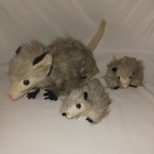 Vintage 1970s Dakin Plush Possum   Opossum Pillow Pet W 2 Babies - Cute 