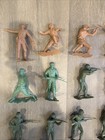 Lot Of Vintage 1964 Louis Marx   Co  Cowboys Knight   Indians 6    Plastic Figures