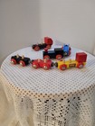 6 Brio Wooden Train Pieces 3 Engines   3  Cars Vintage 
