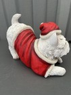 Westie Santa Christmas Dog Figurine West Highland Terrier Resin Ornament 20cm