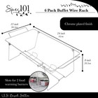 Spec101 Wire Chafing Rack 24x12in 6pk Buffet Wire Racks Foldable Wire Chafers