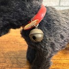 Vintage Black Scotty Dog Steiff With Bell And Tag Button In Ear Mohair