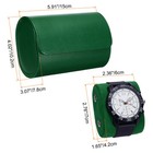 Watch Roll Travel Case 2 Slot Portable Leather Watch Cases Green 