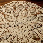 Table Placemats Crochet Doilies Lace Round Cotton Doily For Tables 20 Inch Beige