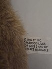 Vintage Fully Jointed Teddy Bear Brown Shaggy Mohair Style Plush Navy Blue Bow