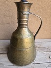 Large Antique 19th Century Middle Eastern Persian Tinned Copper Ewer Lamp
