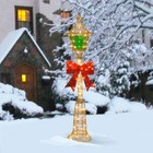 60 In  Pre-lit Gold Wire Lamp Post