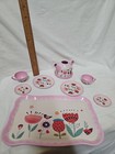 Little Girl Tea Party Set Teapot Cups Dishes Tea Playset  Set Of 8  T-140